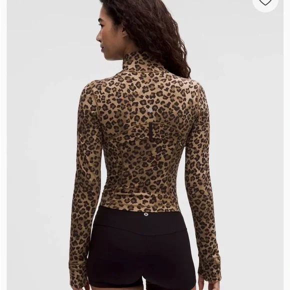 lululemon athletica Leopard Print Zip-Up Jacket in Tan and Black - Picture 2 of 2